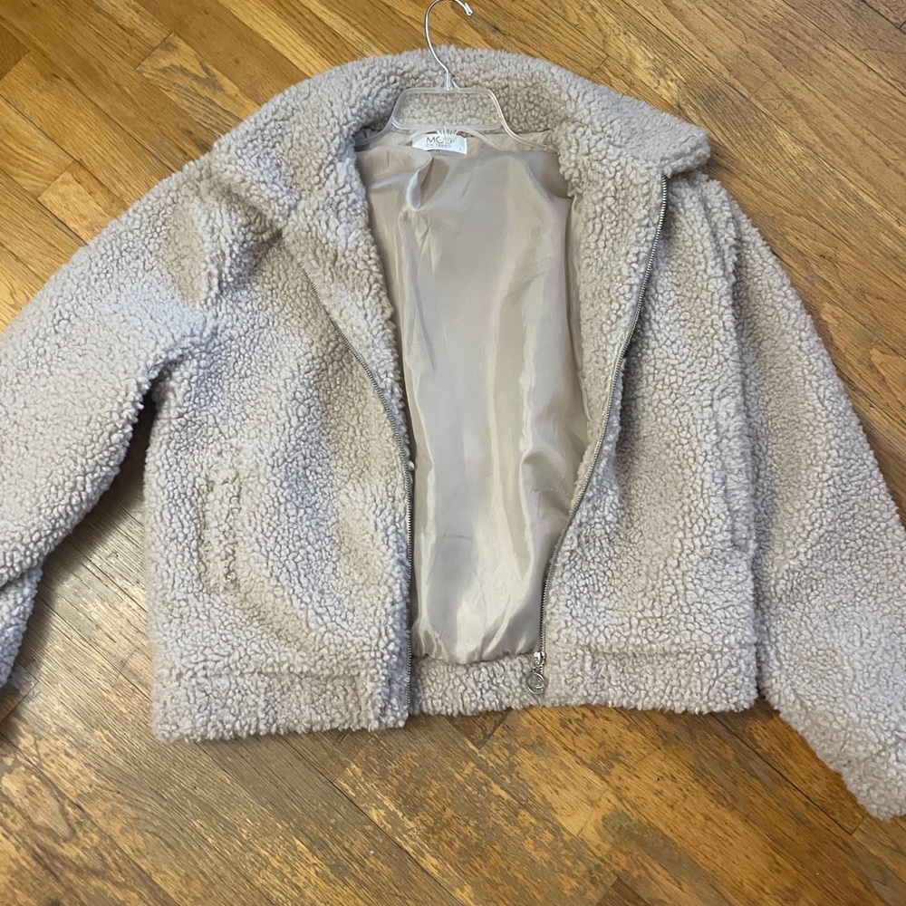 Fuzzy lined zip up jacket